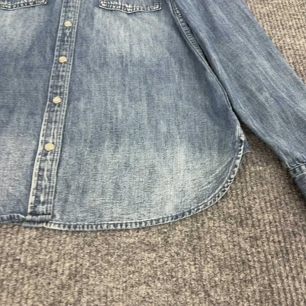 J Crew Denim Shirt Womens 8 Blue Cotton Long Sleeve Western Casual Classic